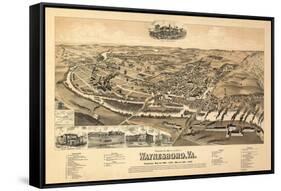 Waynesboro, Virginia - Panoramic Map-Lantern Press-Framed Stretched Canvas