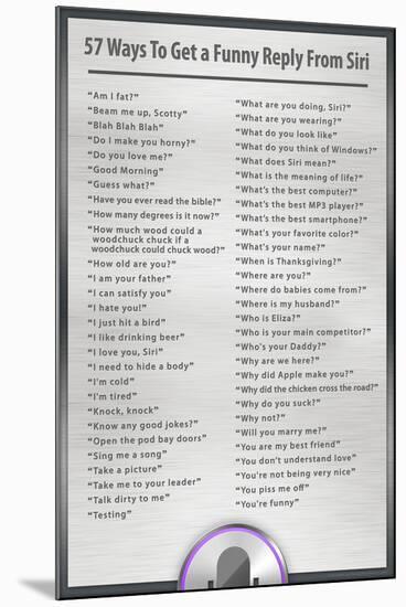 Ways to Get a Funny Reply from Siri Humor Poster-null-Mounted Poster