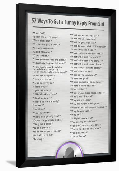 Ways to Get a Funny Reply from Siri Humor Poster-null-Framed Poster