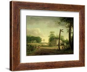 Wayside Inn on Route to Philadelphia-Thomas Birch-Framed Giclee Print