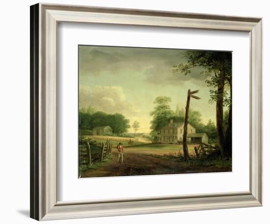 Wayside Inn on Route to Philadelphia-Thomas Birch-Framed Giclee Print