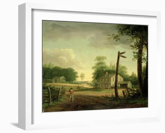 Wayside Inn on Route to Philadelphia-Thomas Birch-Framed Giclee Print