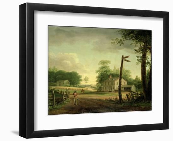 Wayside Inn on Route to Philadelphia-Thomas Birch-Framed Giclee Print