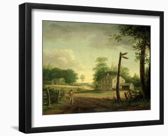 Wayside Inn on Route to Philadelphia-Thomas Birch-Framed Giclee Print