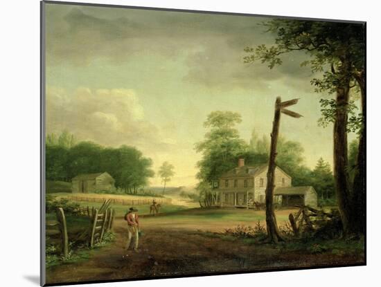 Wayside Inn on Route to Philadelphia-Thomas Birch-Mounted Giclee Print