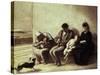 Wayside Railway Station-Honore Daumier-Stretched Canvas