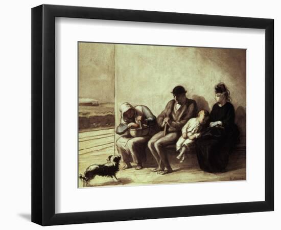 Wayside Railway Station-Honore Daumier-Framed Giclee Print