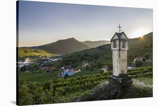 Wayside Shrine Near Old Town Gate Rote Tor in the Village Spitz, in the Vineyards of the Wachau-Martin Zwick-Stretched Canvas