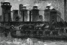 The Blast Furnaces at Summerlea by Night, C1880-WD Scott-Moncrieff-Framed Stretched Canvas