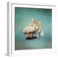 We are Family White Pelicans-Jai Johnson-Framed Giclee Print