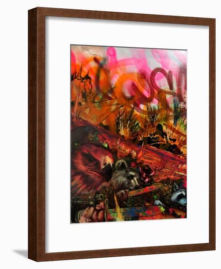 We Are Hawks Bears Deer and Raccoons-Shark Toof-Framed Art Print