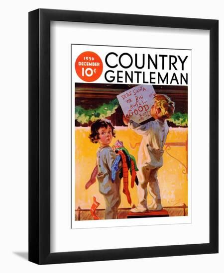 "We Bin Awful Good," Country Gentleman Cover, December 1, 1936-Henry Hintermeister-Framed Giclee Print