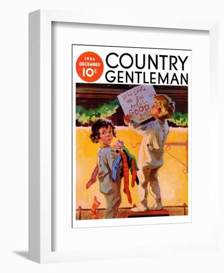 "We Bin Awful Good," Country Gentleman Cover, December 1, 1936-Henry Hintermeister-Framed Giclee Print