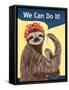 We Can Do It Sloth-Paula Belle Flores-Framed Stretched Canvas