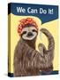 We Can Do It Sloth-Paula Belle Flores-Stretched Canvas