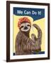 We Can Do It Sloth-Paula Belle Flores-Framed Art Print