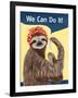 We Can Do It Sloth-Paula Belle Flores-Framed Art Print