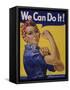 We Can Do It!' World War 2 Poster Boosting Morale of American Women Contributing to the War Effort-null-Framed Stretched Canvas