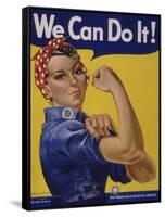 We Can Do It!' World War 2 Poster Boosting Morale of American Women Contributing to the War Effort-null-Framed Stretched Canvas