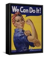 We Can Do It!' World War 2 Poster Boosting Morale of American Women Contributing to the War Effort-null-Framed Stretched Canvas