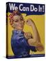 We Can Do It!' World War 2 Poster Boosting Morale of American Women Contributing to the War Effort-null-Stretched Canvas