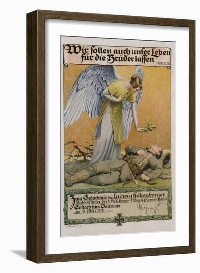 We Ought to Lay down Our Lives for Our Brothers, German WWI Poster-David Pollack-Framed Giclee Print