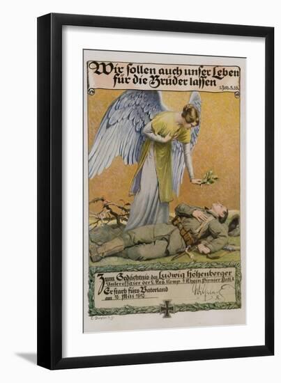 We Ought to Lay down Our Lives for Our Brothers, German WWI Poster-David Pollack-Framed Giclee Print