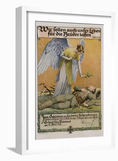 We Ought to Lay down Our Lives for Our Brothers, German WWI Poster-David Pollack-Framed Giclee Print