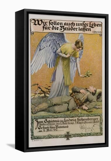 We Ought to Lay down Our Lives for Our Brothers, German WWI Poster-David Pollack-Framed Stretched Canvas