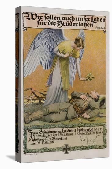 We Ought to Lay down Our Lives for Our Brothers, German WWI Poster-David Pollack-Stretched Canvas