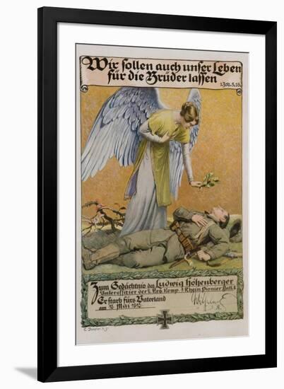 We Ought to Lay down Our Lives for Our Brothers, German WWI Poster-David Pollack-Framed Giclee Print