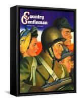 "We're All Important Now," Country Gentleman Cover, January 1, 1943-Andrew Loomis-Framed Stretched Canvas