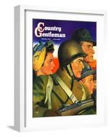 "We're All Important Now," Country Gentleman Cover, January 1, 1943-Andrew Loomis-Framed Giclee Print