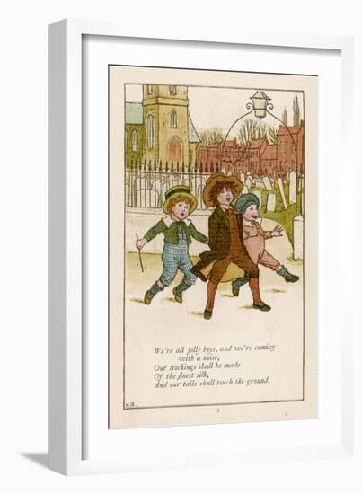 We're All Jolly Boys-Kate Greenaway-Framed Art Print