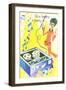 We're Having a Party, Mod with Tape Deck Cartoon-null-Framed Art Print