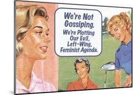 We're Not Gossiping We're Plotting Our Evil Feminist Agenda Funny Poster Print-null-Mounted Poster