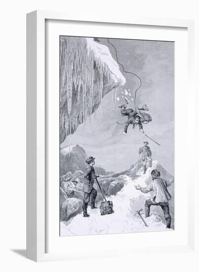 We Saw a Toe - It Seemed to Belong to Moore, The Ascent of the Matterhorn Whymper, c.1860-Edward Whymper-Framed Giclee Print