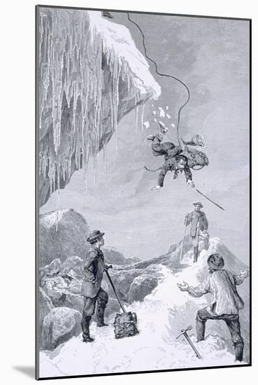 We Saw a Toe - It Seemed to Belong to Moore, The Ascent of the Matterhorn Whymper, c.1860-Edward Whymper-Mounted Giclee Print