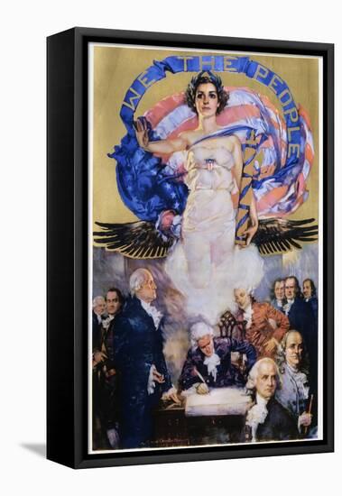 We the People Poster-Howard Chandler Christy-Framed Stretched Canvas