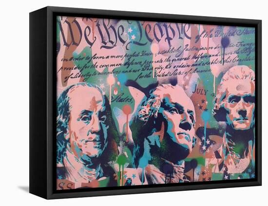 We The People-Abstract Graffiti-Framed Stretched Canvas