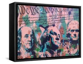 We The People-Abstract Graffiti-Framed Stretched Canvas