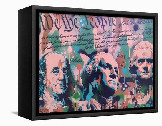 We The People-Abstract Graffiti-Framed Stretched Canvas