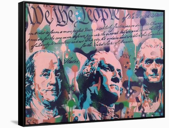 We The People-Abstract Graffiti-Framed Stretched Canvas