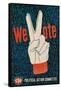 We Vote, Glove with V Sign-null-Framed Stretched Canvas