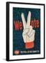 We Vote, Glove with V Sign-null-Framed Art Print