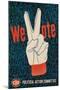 We Vote, Glove with V Sign-null-Mounted Art Print