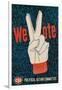 We Vote, Glove with V Sign-null-Framed Art Print