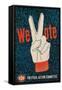 We Vote, Glove with V Sign-null-Framed Stretched Canvas