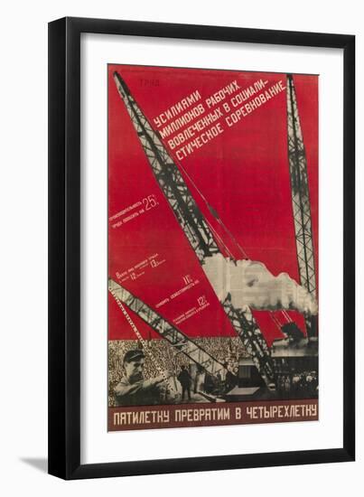 We Will Turn the Five-Year Plan into a Four-Year Plan-Gustav Klutsis-Framed Giclee Print