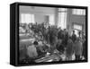 Wealthy Casper Residents Lining Up in the Casper National Bank-Peter Stackpole-Framed Stretched Canvas